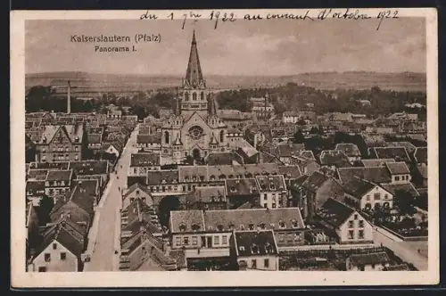 AK Kaiserslautern /Pfalz, Panorama mit Kirche