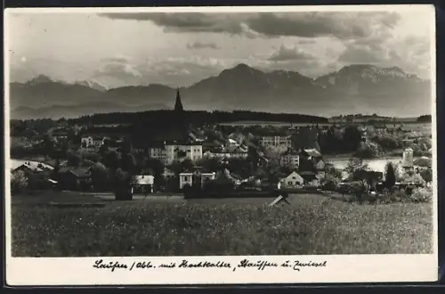 AK Laufen /Obb., Ortsansicht mit Stauffen und Zwiesel