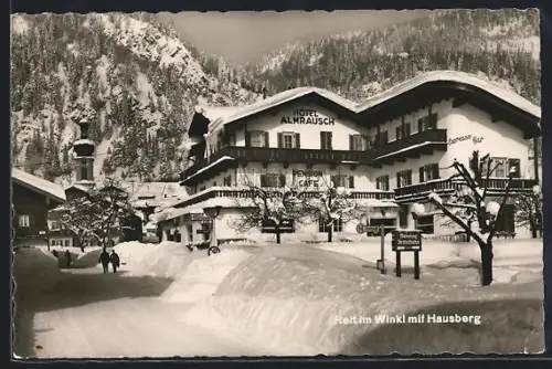 AK Reit im Winkl, Hotel Almrausch, Blick zum Hausberg