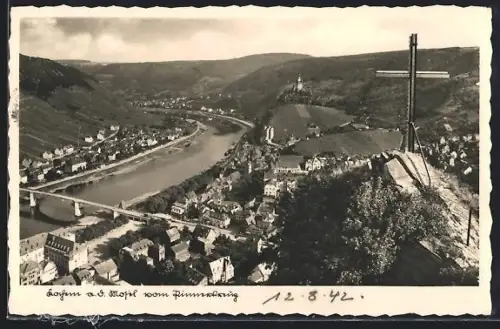 AK Kochem a. d. Mosel, Blick vom Pinnerkreuz