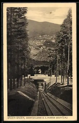 AK Baden-Baden, Drahtseilbahn a. d. Merkur