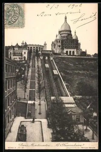 AK Paris, Montmartre, Le Funiculaire, Bergbahn
