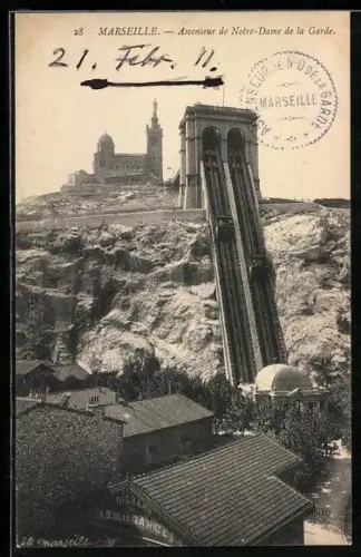 AK Marseille, Ascenseur de Notre-Dame de la Garde, Aufzug