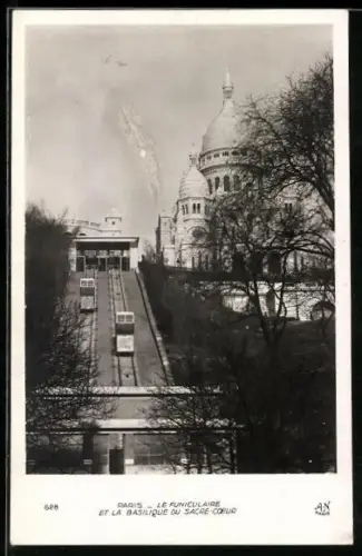AK Paris, Le Funiculaire et la Basilique du Sacre-Coeur
