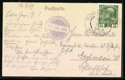 AK Riesengebirge, Riesenbaude mit Schneekoppe