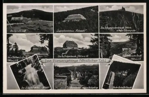 AK Schneegrubenbaude /Riesengebirge, Reifträgerbaude, Zockelfallbaude, Schneegrubenbaude