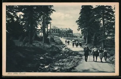 AK Neue Schlesischen Baude, Aufstieg