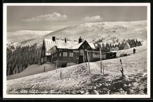 AK Alte Schlesische Baude im Winter
