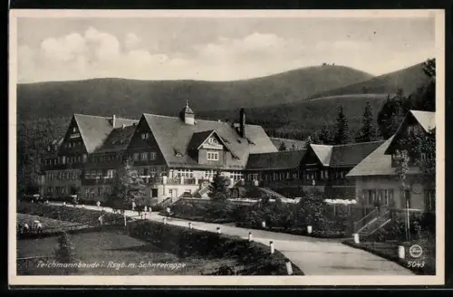 AK Teichmannbaude mit Schneekoppe
