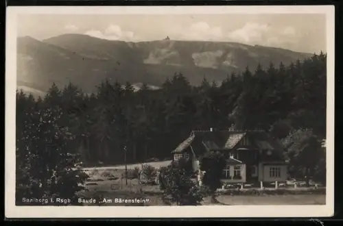 AK Baude Am Bärenstein /Saalberg, Berghütte von R. Frenzel