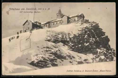 AK Zittelhaus am Sonnenblick, Partie mit meteorologischer Station
