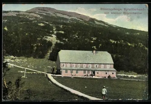 AK Spindlerbaude /Riesengebirge, Baude mit kleiner Sturmhaube
