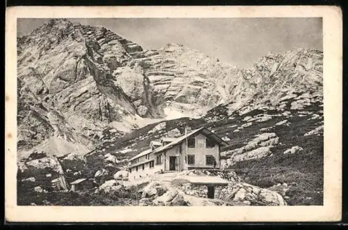 AK Hess-Hüttel, Berghütte gegen Hochtor mit Tellersack