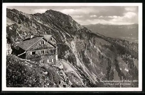 AK Purtschellerhaus am Hohen Göll, Berghütte mit Kehlstein
