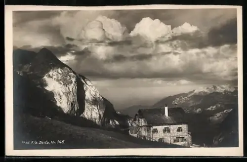 AK K. v. Stahl-Haus am Torenner-Joch, Blick auf die Berghütte