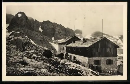 AK Simonyhütte mit Blick zum Schöberl