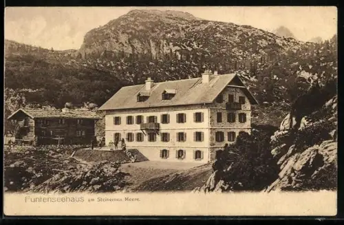 AK Funtenseehaus, Berghütte am Steinernen Meere der D. Ö. A. V. Sektion Berchtesgaden