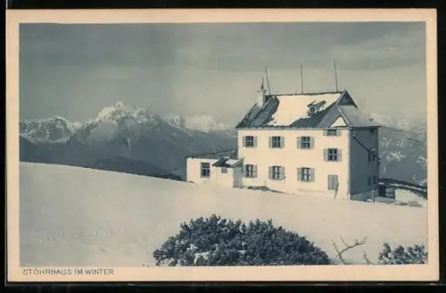AK Stöhrhaus, Blick zum Haus im Winter