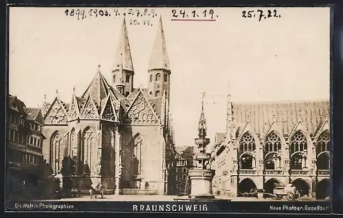 Foto-AK NPG Nr. 1215: Braunschweig, Altstadtmarkt mit Kirche