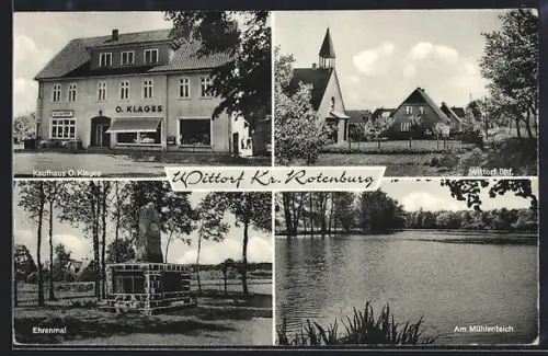 AK Wittorf, Kaufhaus O. Klages, Ehrenmal