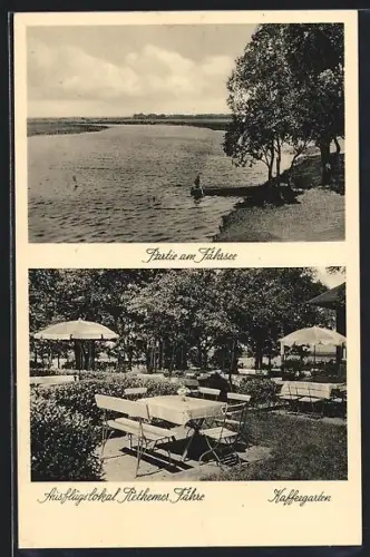 AK Rethem, Partie am Fährsee, Ausflugslokal Rethemer Fähre, Kaffeegarten