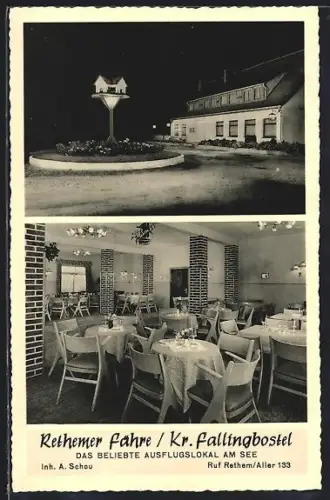 AK Rethem /Fallingbostel, Ausflugslokal Rethemer Fähre am See, Gasthaus Inh. A. Schou