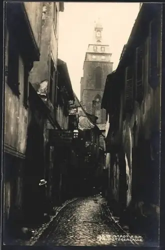 AK Neustadt a. d. H., Metzgergasse, Kirche