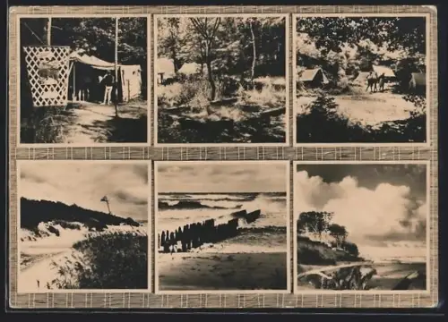 AK Graal /Ostsee, Sportzeltlager des DWBV, Strand, Zelte, Küstenlandschaft