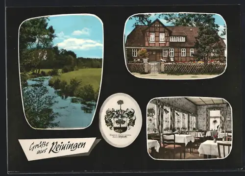 AK Reiningen /Soltau, Waldgaststätte und Pension Ohlhoff, Inh. Herbert Herholz, Innenansicht, Landschaft