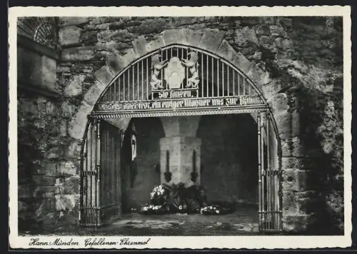 AK Hann. Münden, Gefallenen-Ehrenmal