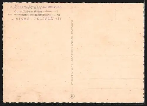 AK Fallingbostel, Gasthaus Lönsstuben, Restaurant, Inh. G. Rinke