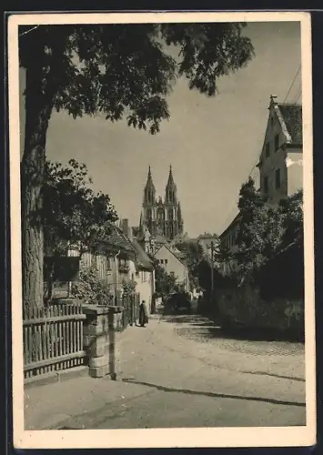 AK Meissen, Blick zur Albrechtsburg und Dom