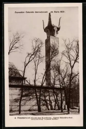 AK Paris, Exposition coloniale internationale 1931, Madagascar, Aloals des Bucranes, Gabriel Veissière Arch