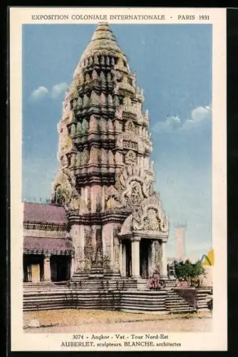 AK Paris, Exposition coloniale internationale 1931, Angkor-Vat, Tour Nord-Est