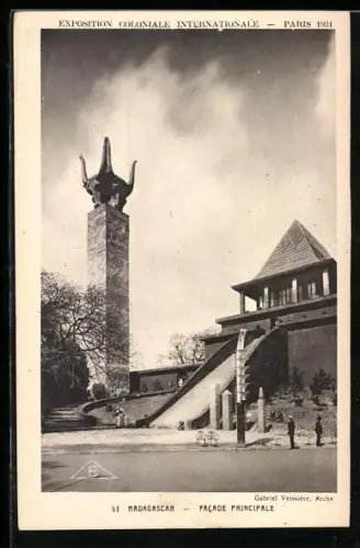 AK Paris, Exposition Coloniale Internationale, 1931, Madagascar, Facade principale