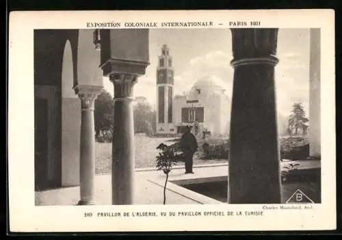 AK Paris, Exposition coloniale internationale 1931, Pavillon de l`Algerie, vu du Pavillon Officiel de l a Tunisie