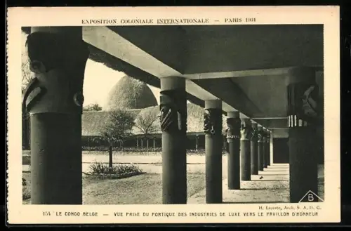 AK Paris, Exposition Coloniale Internationale, 1931, Le Congo Belge, Vue prise du portique des Industries de Luxe