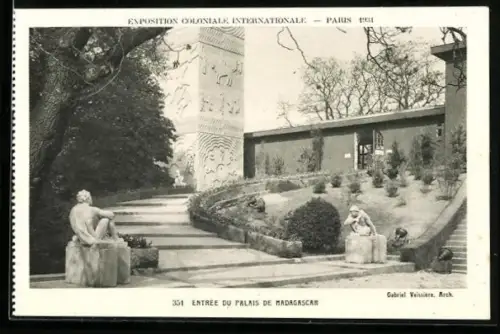 AK Paris, Exposition coloniale internationale 1931, Entrée du Palais de Madagscar (Veissière, Arch.)