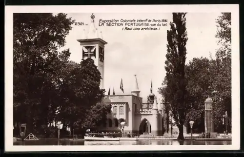 AK Paris, Exposition coloniale internationale 1931, La Section Portugaise, vu du lac