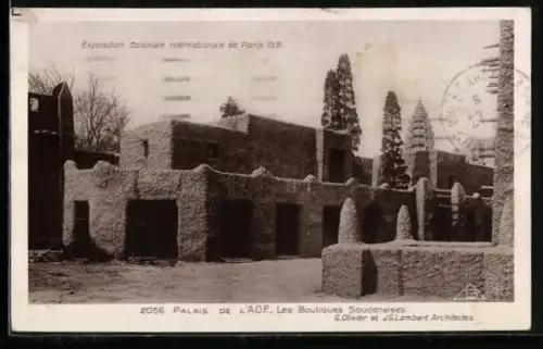 AK Paris, Exposition coloniale internationale 1931, Palais de l`AOF, Les Boutiques Soudanaises