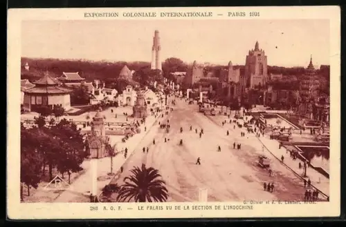 AK Paris, Exposition coloniale internationale 1931, AOF, Le Palais vu de la Section de l`Indochine