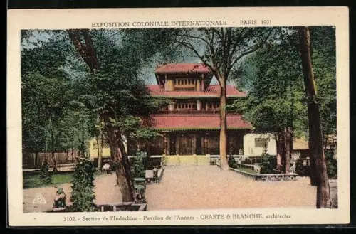AK Paris, Exposition coloniale internationale 1931, Section de l`Indochine, Pavillon de l`Annam, Craste & Blanche, Archs