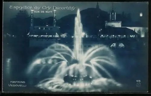 AK Paris, Exposition des Arts décoratifs 1925, Fontaine Vedovelli