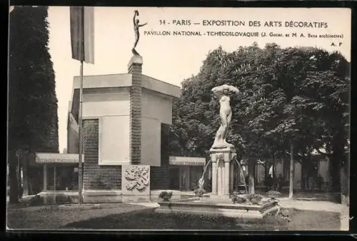 AK Paris, Exposition des Arts décoratifs 1925, Pavillon National Tchécoslovaquie, Art Deco