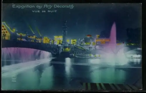 AK Paris, Exposition des Arts décoratifs 1925, Vue de Nuit