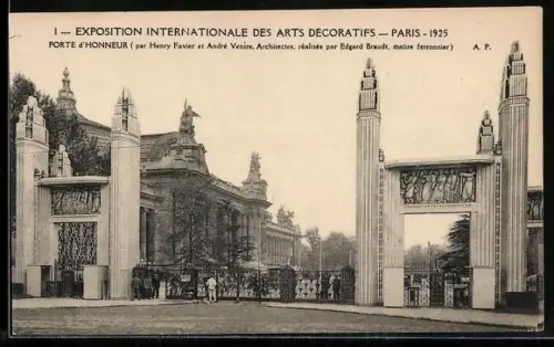 AK Paris, Exposition des Arts Decoratifs, Porte d`Honneur, Ausstellung