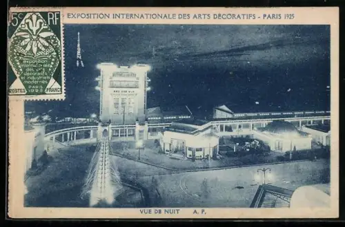 AK Paris, Exposition des Arts décoratifs 1925, Vue de Nuit