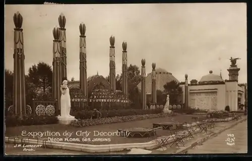 AK Paris, Exposition des Arts décoratifs 1925, Decor floral des jardins