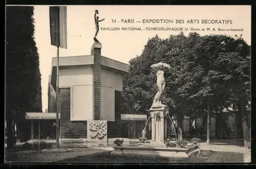 AK Paris, Exposition des Arts décoratifs 1925, Pavillon National Tchécoslovaquie, Art Deco
