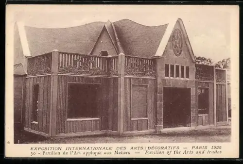 AK Paris, Exposition des Arts décoratifs 1925, Pavillon de l`Art applique aux Metiers